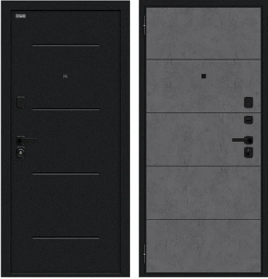 Дверь Браво Граффити-1 Инсайд/SBlack Букле черное/Slate Art