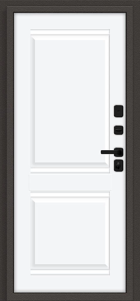 Входная дверь Thermo Некст МФ/SBlack Старк шоколад/White Silk BR6219 внутренняя сторона