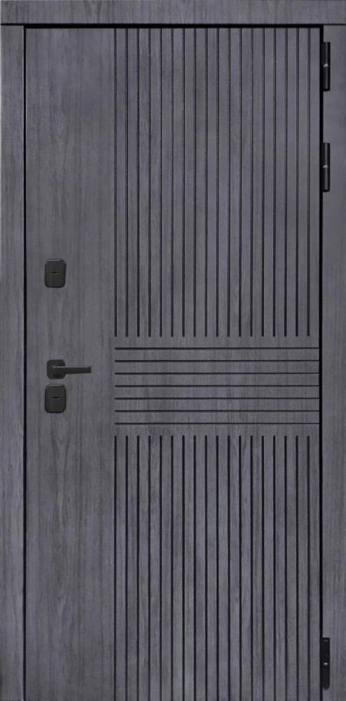 Входная дверь ДвериПРО Берген Алиса (16мм, ПВХ софт грей, зеркало) DPRO200129 внешняя сторона