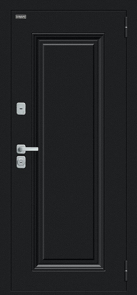 Фото Входная дверь Thermo Флэш МФ/BChrome Букле черное/Cappuccino Melinga BR6215 внешняя сторона