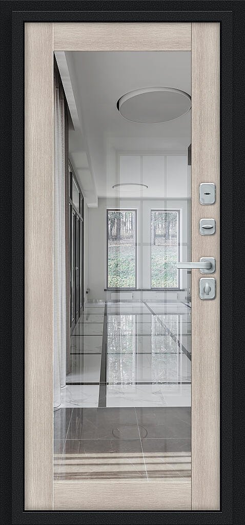 Фото Входная дверь Thermo Флэш МФ/BChrome Букле черное/Cappuccino Melinga BR6215 внутренняя сторона
